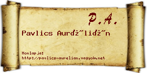 Pavlics Aurélián névjegykártya